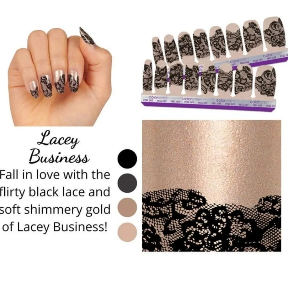 Color Street Lacey Business Nail Polish Strips . New in package.